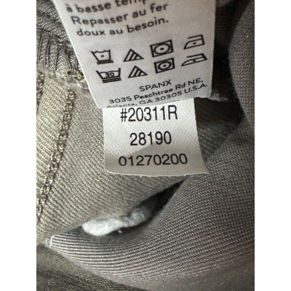 SPANX Stretch Twill Cargo Pants Olive Green Large Pockets Slimming Streetwear - Picture 10 of 11